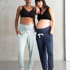 Seraphine 2-pack maternity joggers, teal & navy, xl